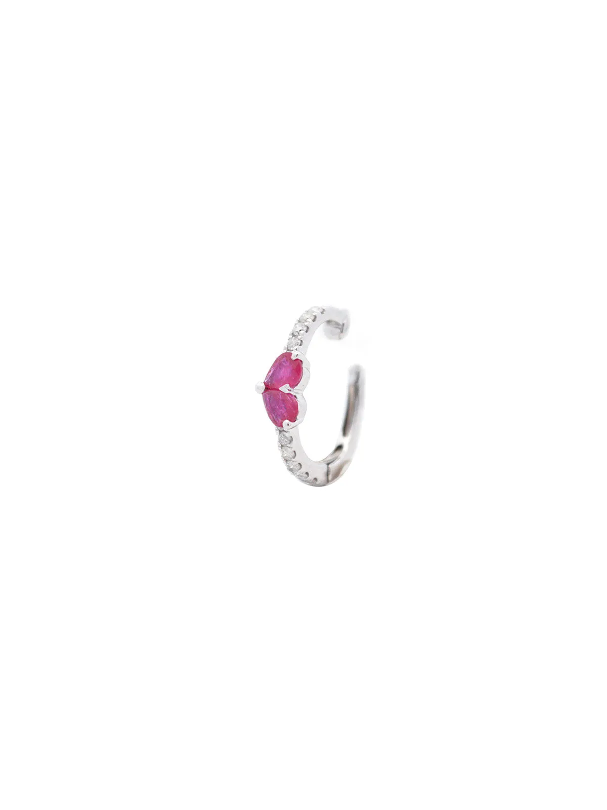 0.40ct Diamond Ruby 18K Gold Heart Ear Cuff sold by Wish Fine Jewelry product image thumbnail 2