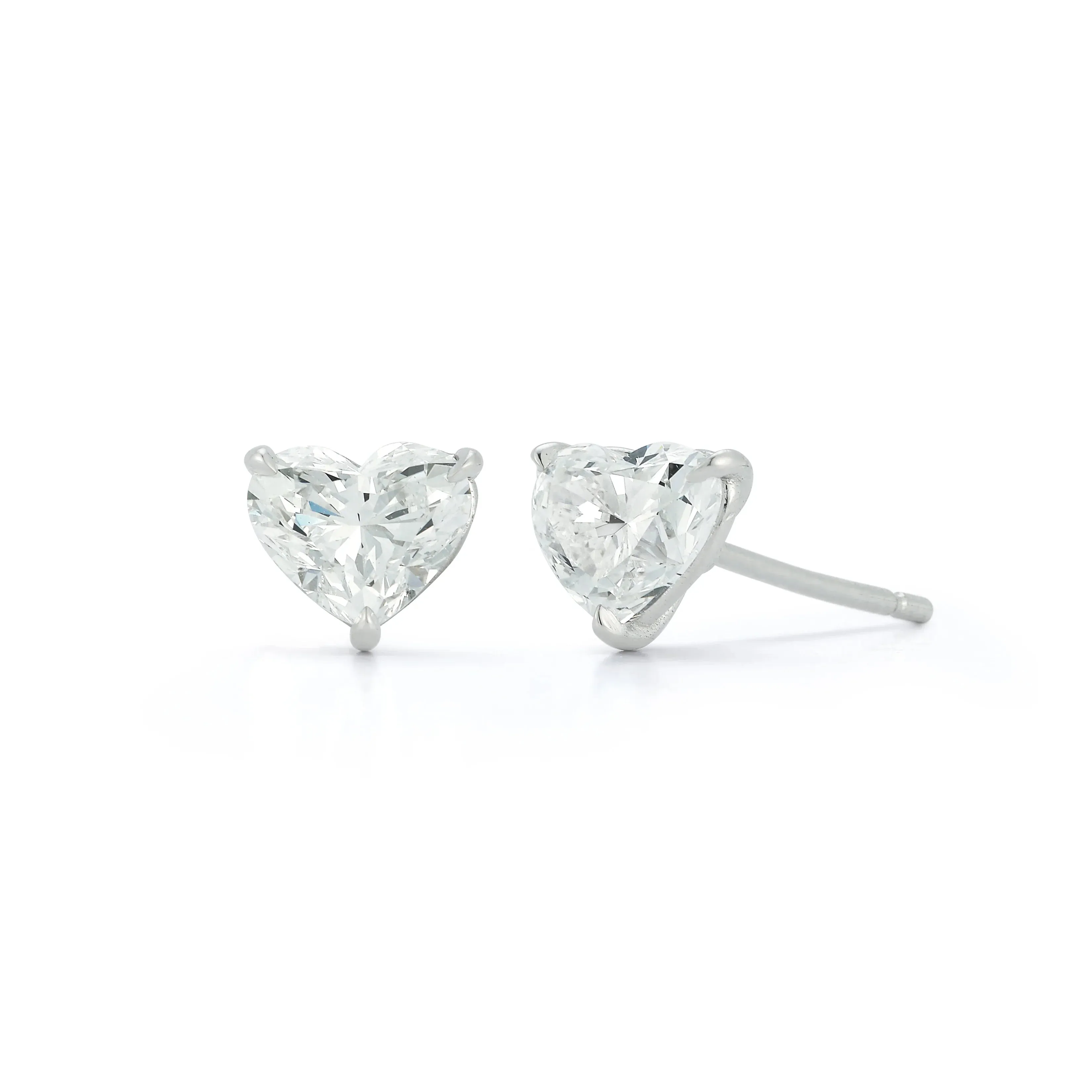 2.0ct Diamond 18K Gold Heart Shaped Stud Earrings sold by Wish Fine Jewelry