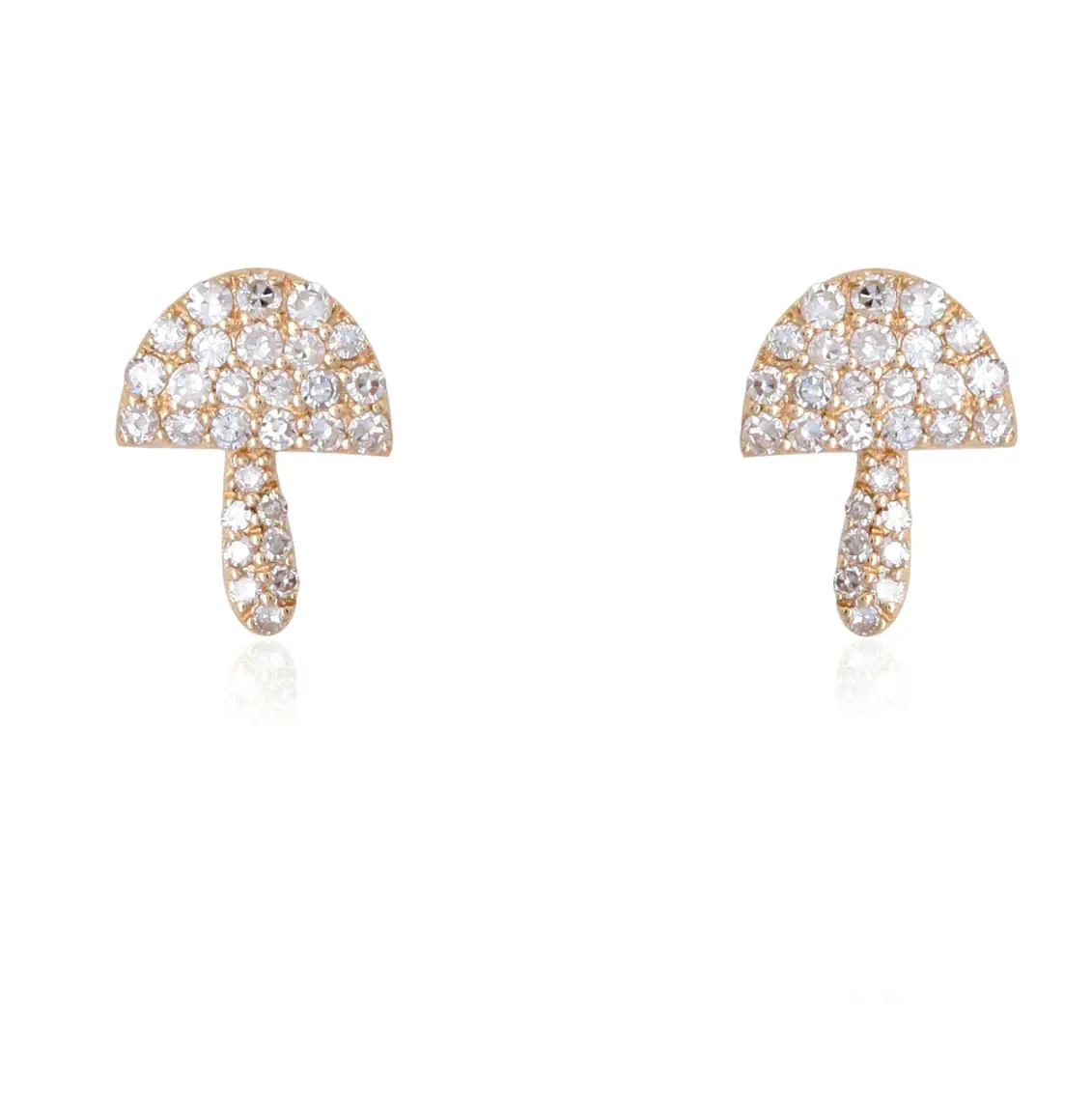 0.30ct Diamond 14K Gold Mushroom Stud Earrings sold by Wish Fine Jewelry product image thumbnail 2