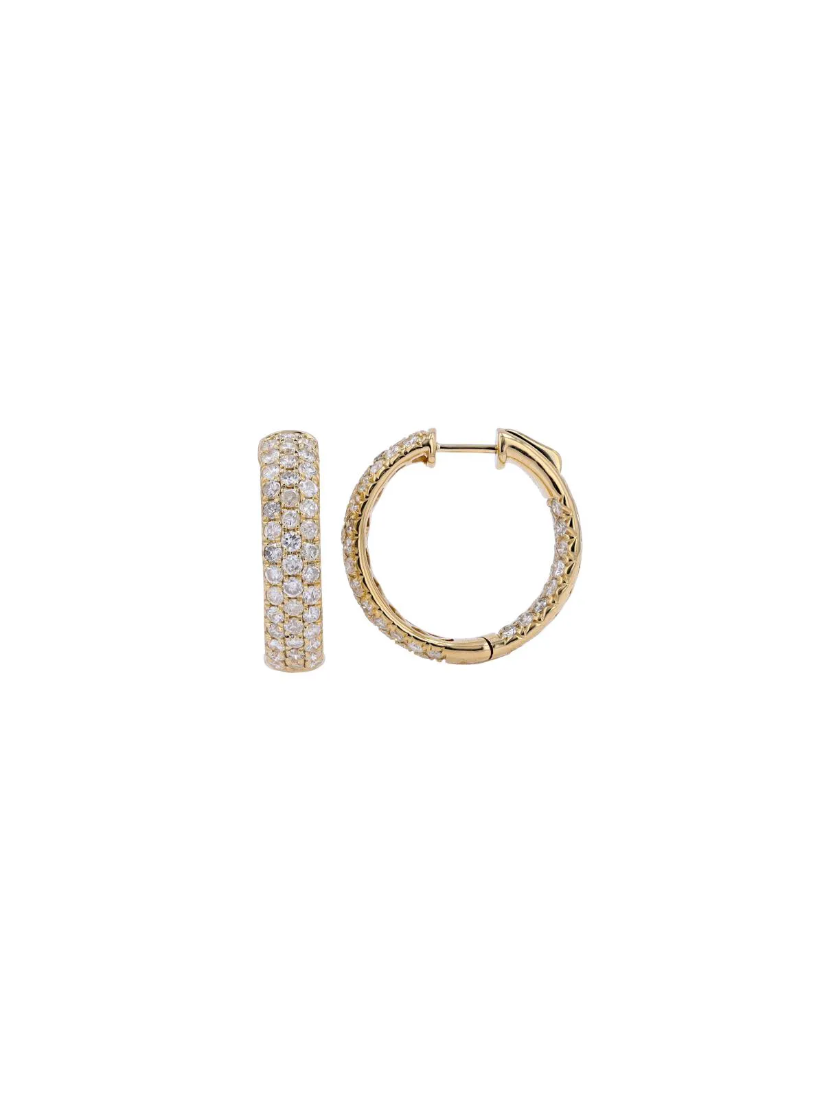 4.05ct Diamond 14K Gold Inside Out Hoop Earrings sold by Wish Fine Jewelry product image thumbnail 2