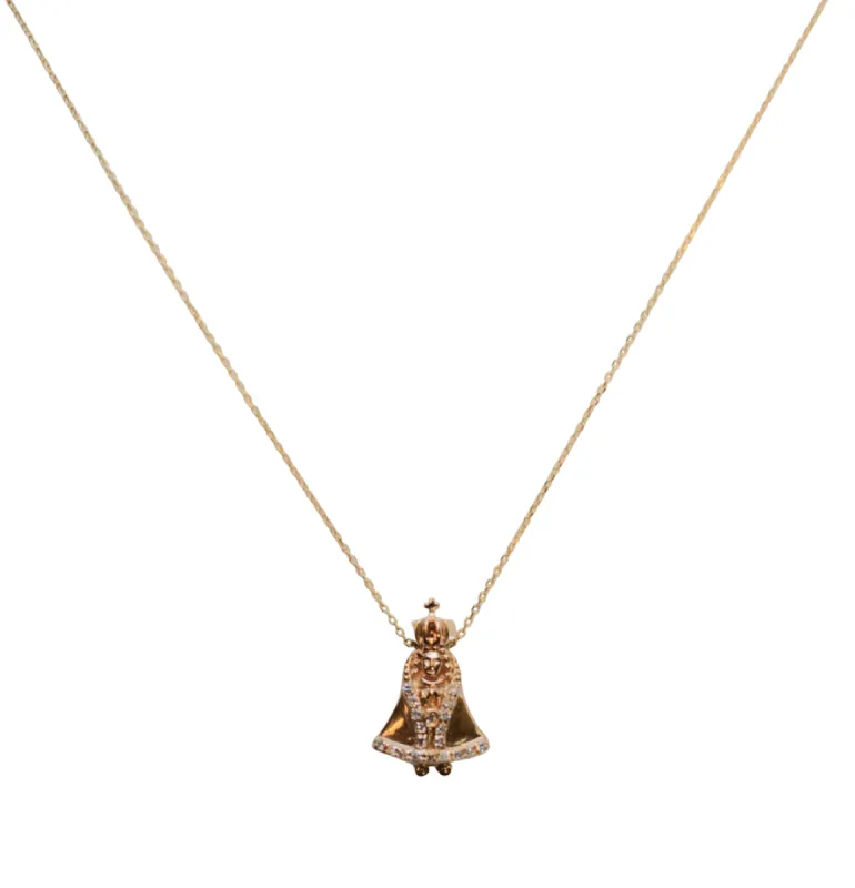 0.08ct Diamond 14K Gold Our Lady of Aparecida Necklace sold by Wish Fine Jewelry