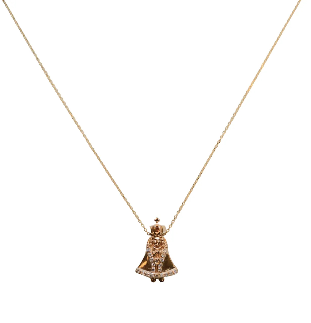 0.08ct Diamond 14K Gold Our Lady of Aparecida Necklace sold by Wish Fine Jewelry