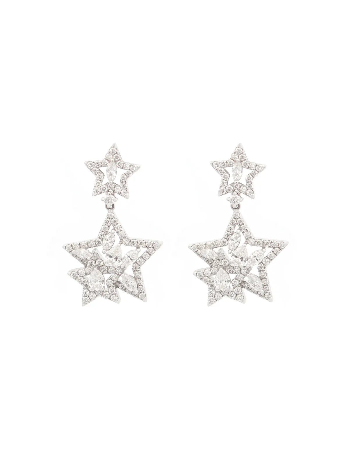 0.96ct Diamond 18K Gold Statement Star Earrings sold by Wish Fine Jewelry