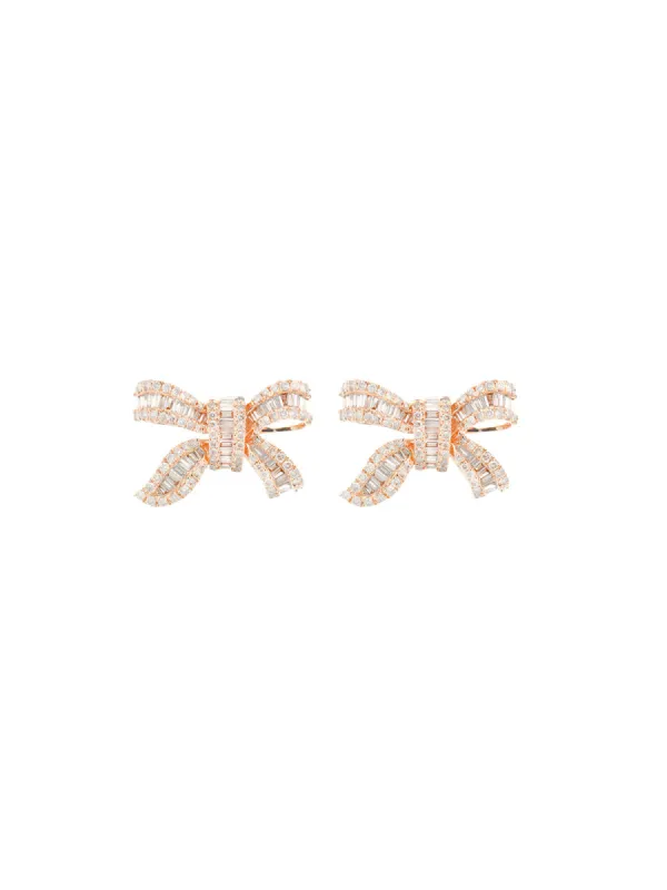 2.00ct Diamond 18K Gold Bow Earrings sold by Wish Fine Jewelry