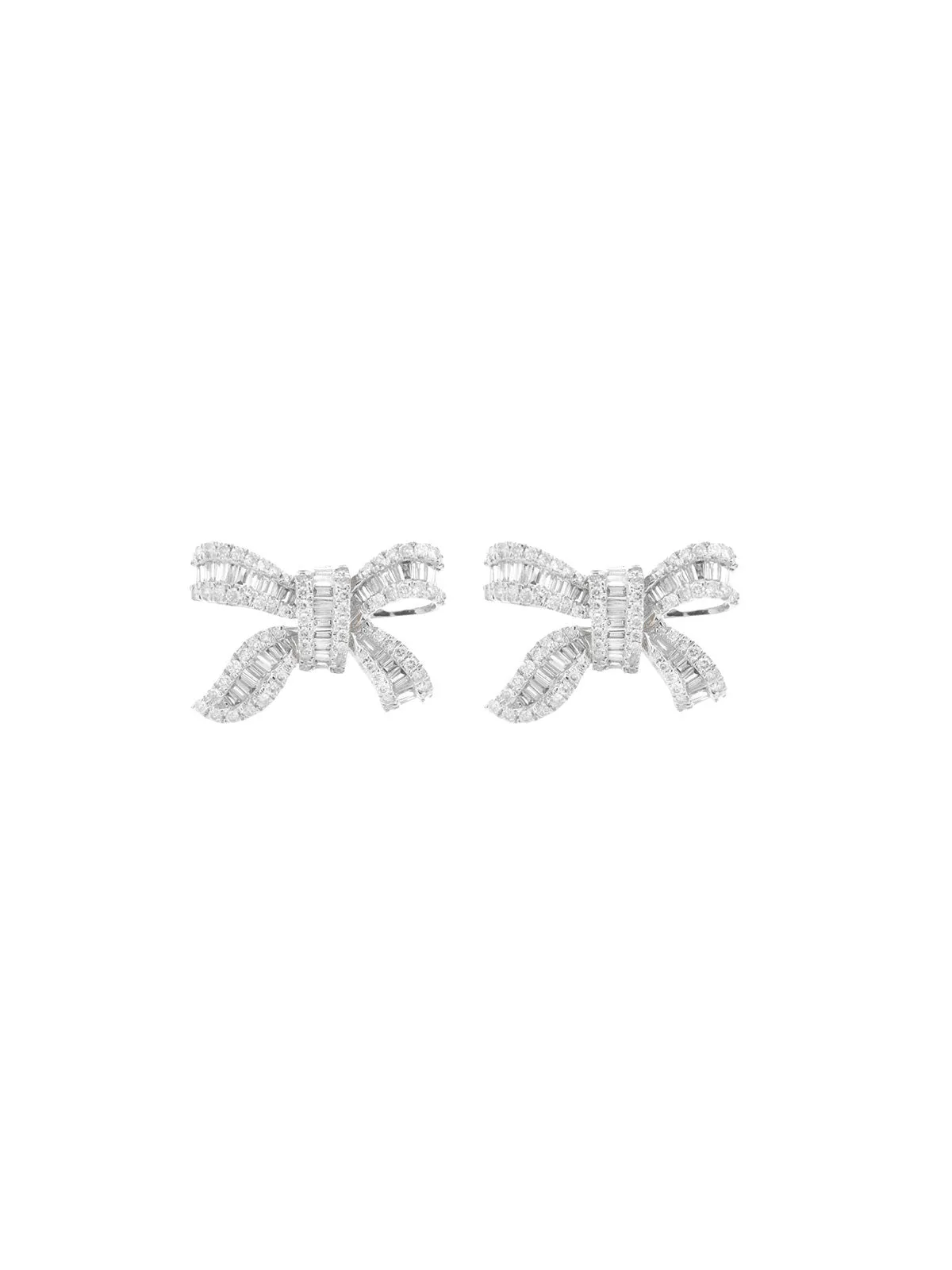 2.00ct Diamond 18K Gold Bow Earrings sold by Wish Fine Jewelry product image thumbnail 2