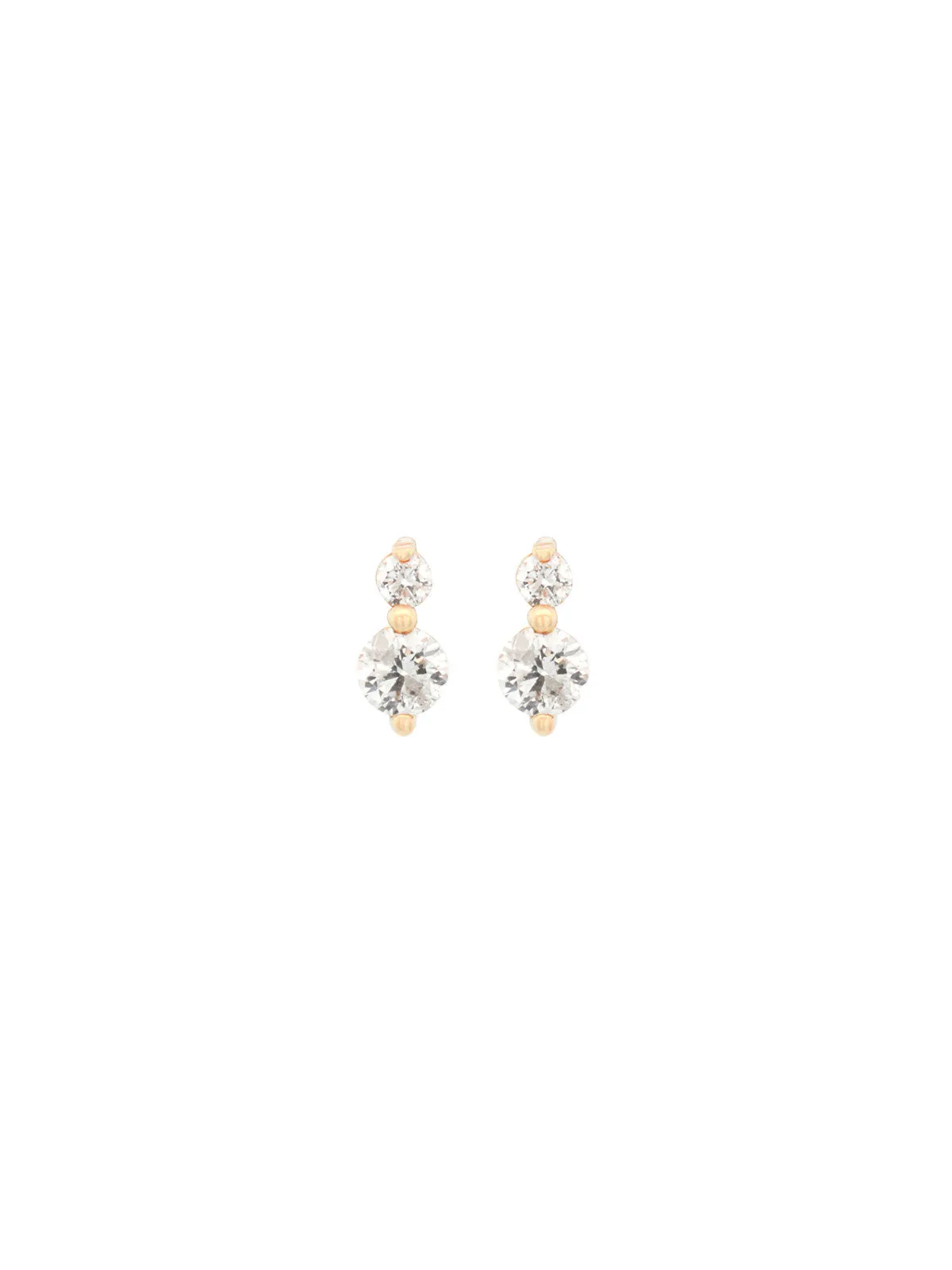 0.50ct Diamond 18K Gold Dainty Double Stud Earrings sold by Wish Fine Jewelry