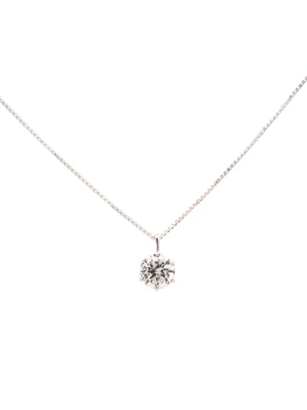 1.00ct Diamond 18K Gold Round Solitaire Necklace sold by Wish Fine Jewelry