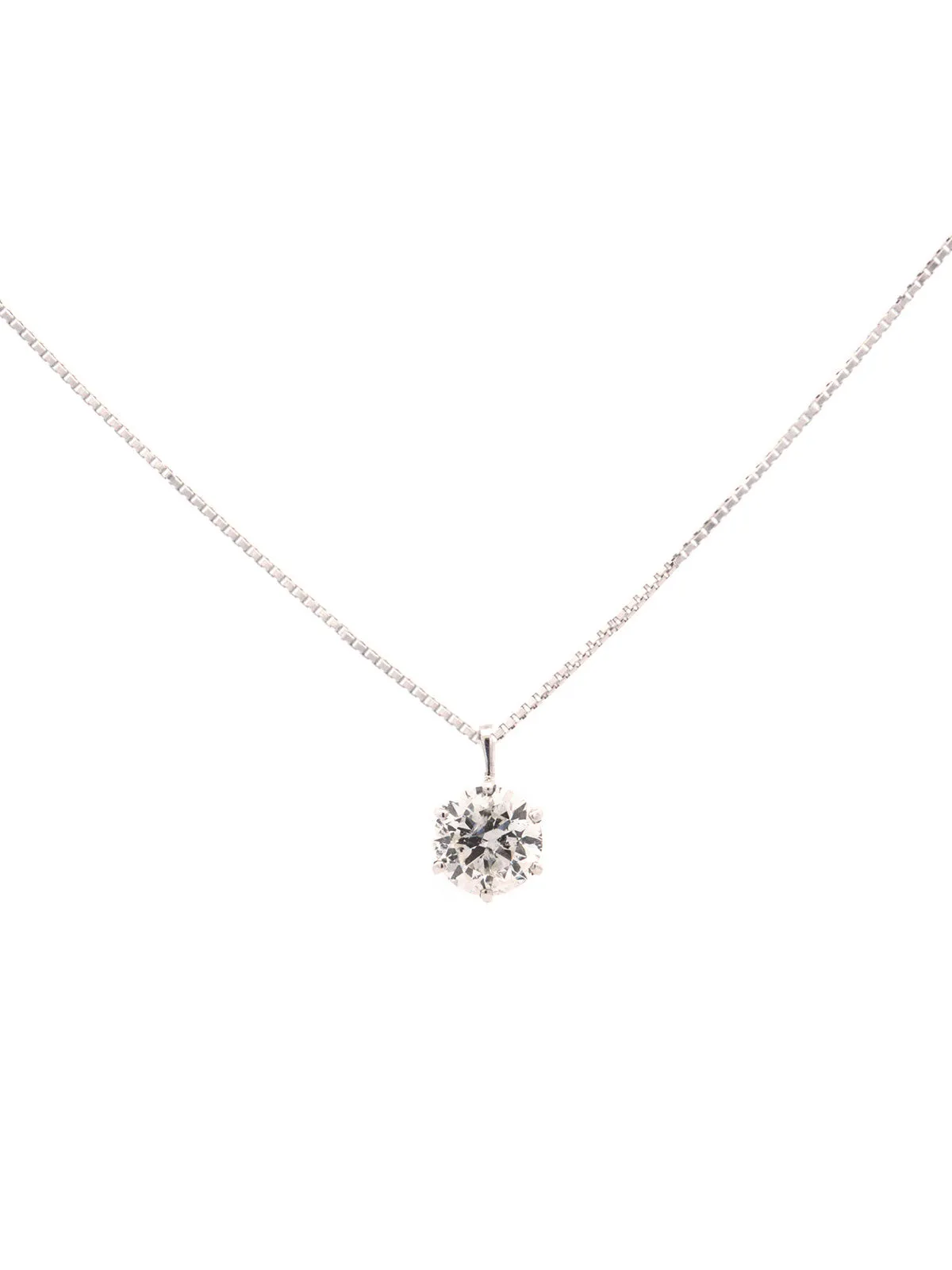 1.00ct Diamond 18K Gold Round Solitaire Necklace sold by Wish Fine Jewelry
