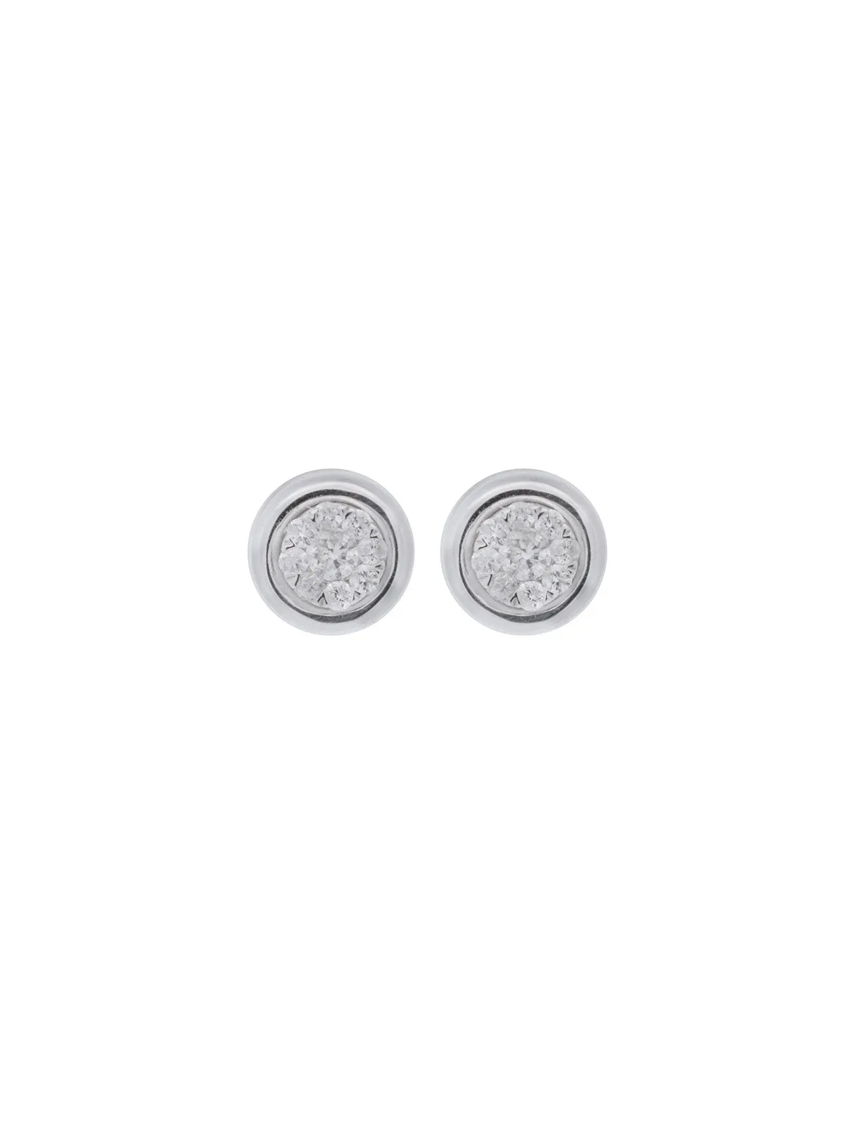 0.61ct Diamond 18K Gold Pave Bezel Stud Earrings sold by Wish Fine Jewelry