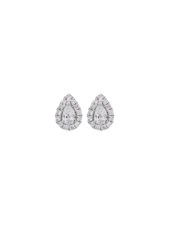 0.38ct Diamond 18K Gold Pear Halo Stud Earrings sold by Wish Fine Jewelry