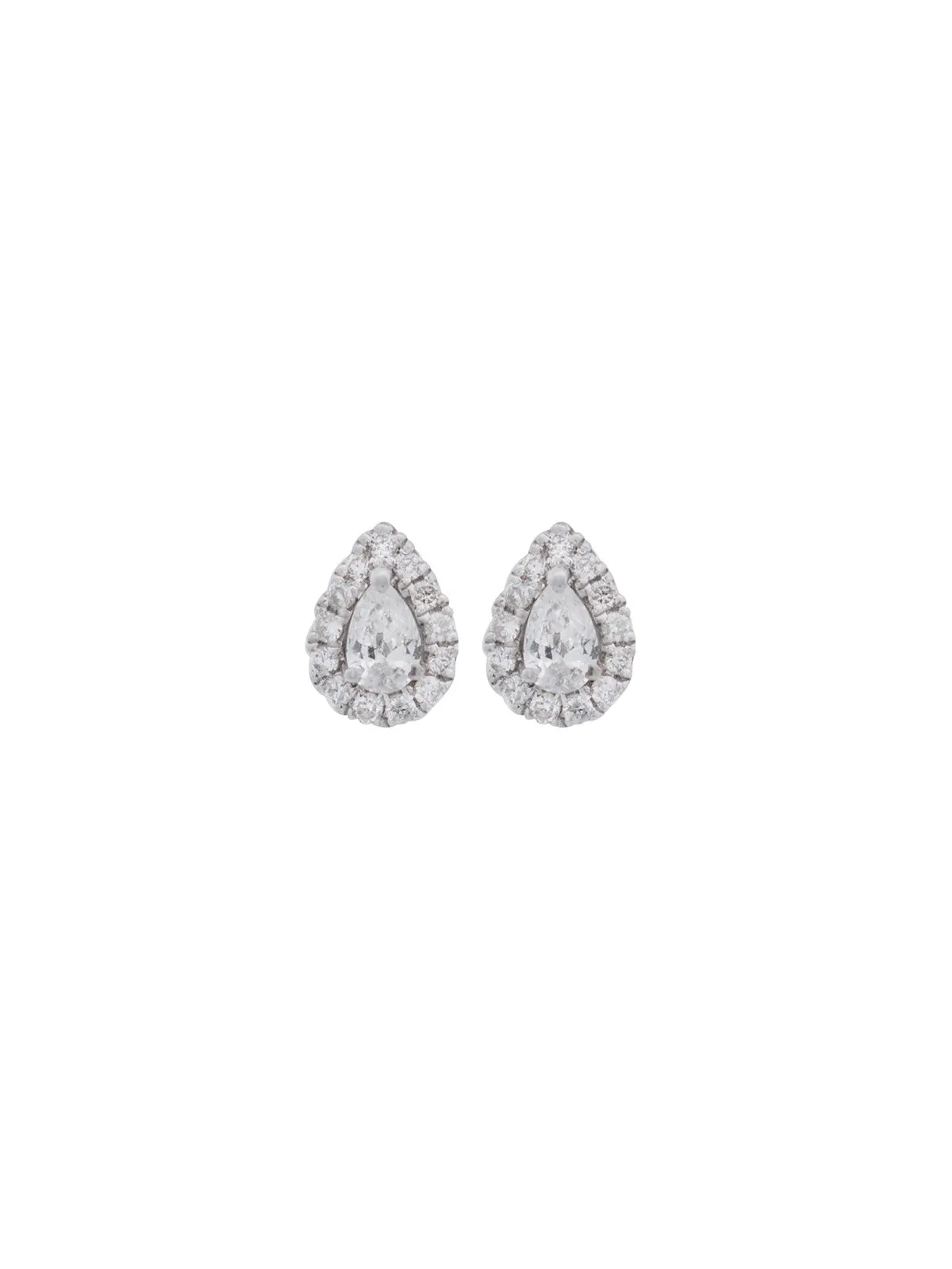 0.38ct Diamond 18K Gold Pear Halo Stud Earrings sold by Wish Fine Jewelry