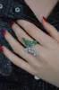 3.42ct Diamond Emerald 18K Gold Bypass Ring sold by Wish Fine Jewelry