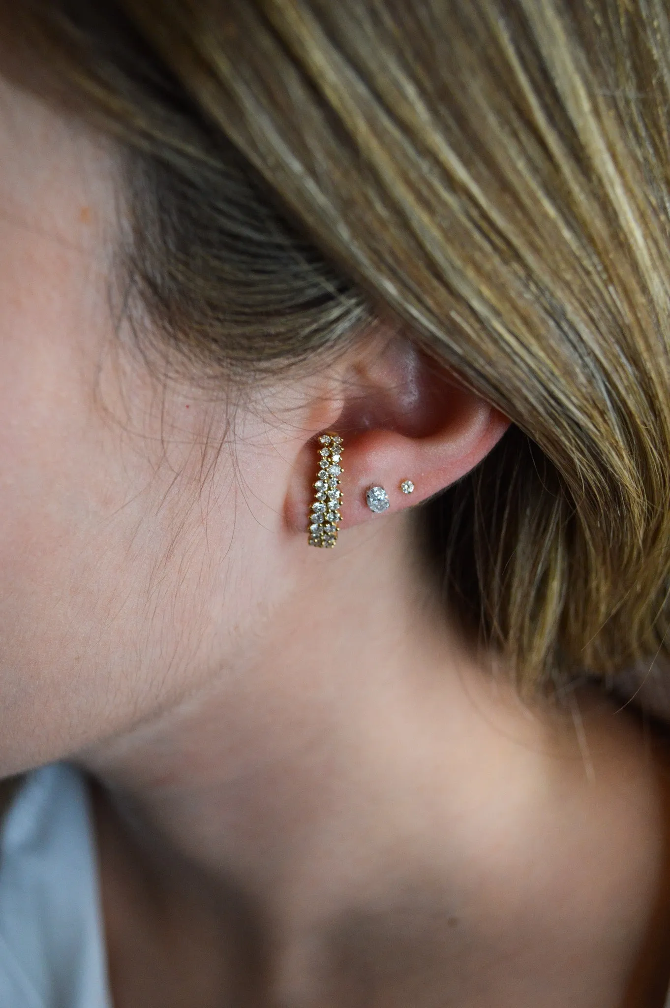 1.16ct Diamond 18K Gold Climber Earrings sold by Wish Fine Jewelry product image thumbnail 2