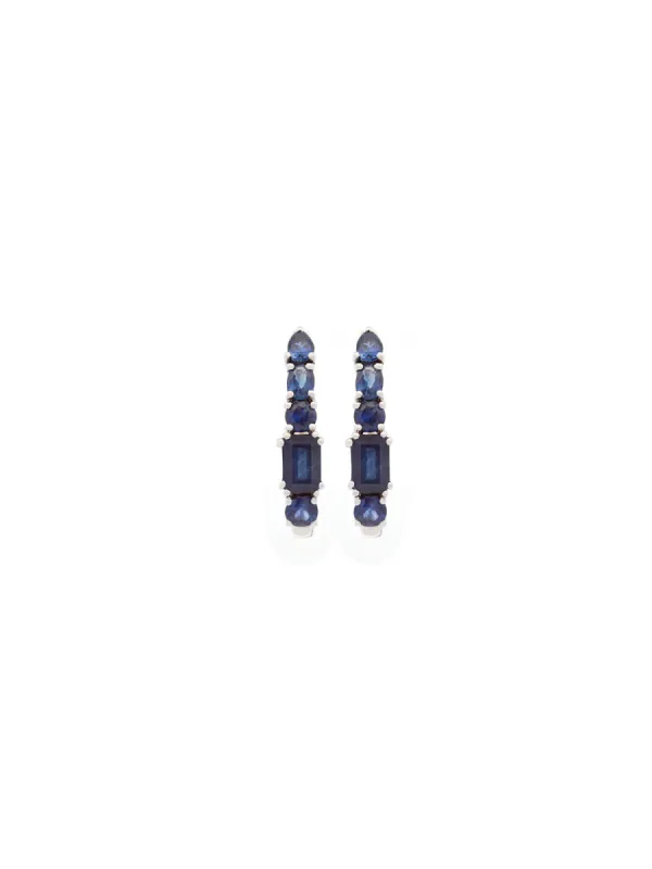 2.50ct Sapphire 18K Gold Climber Earrings sold by Wish Fine Jewelry