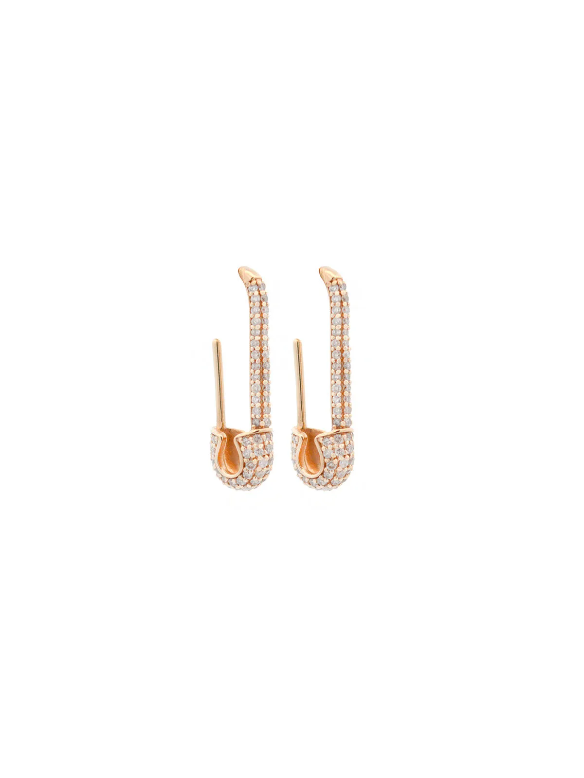 0.45ct Diamond 14K Gold Safety Pin Earrings sold by Wish Fine Jewelry
