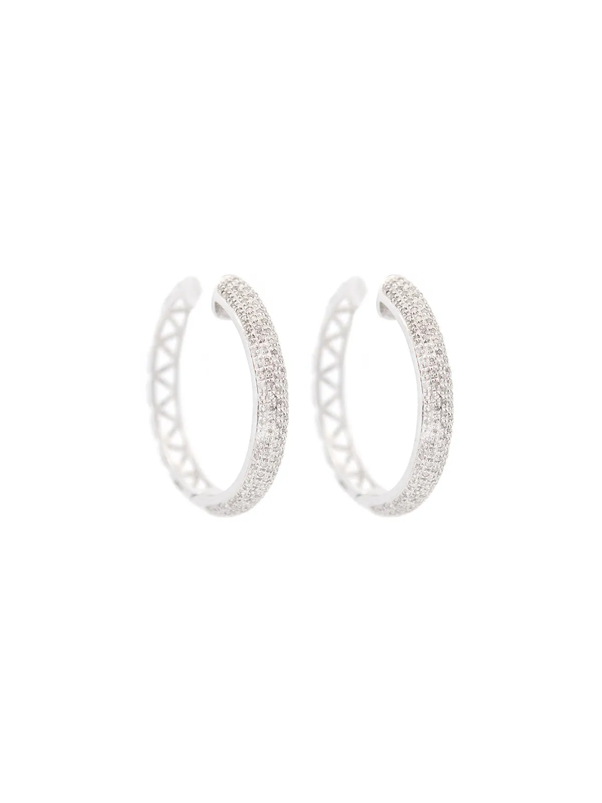 3.00ct Diamond 14K Gold Pave Hoop Earrings sold by Wish Fine Jewelry