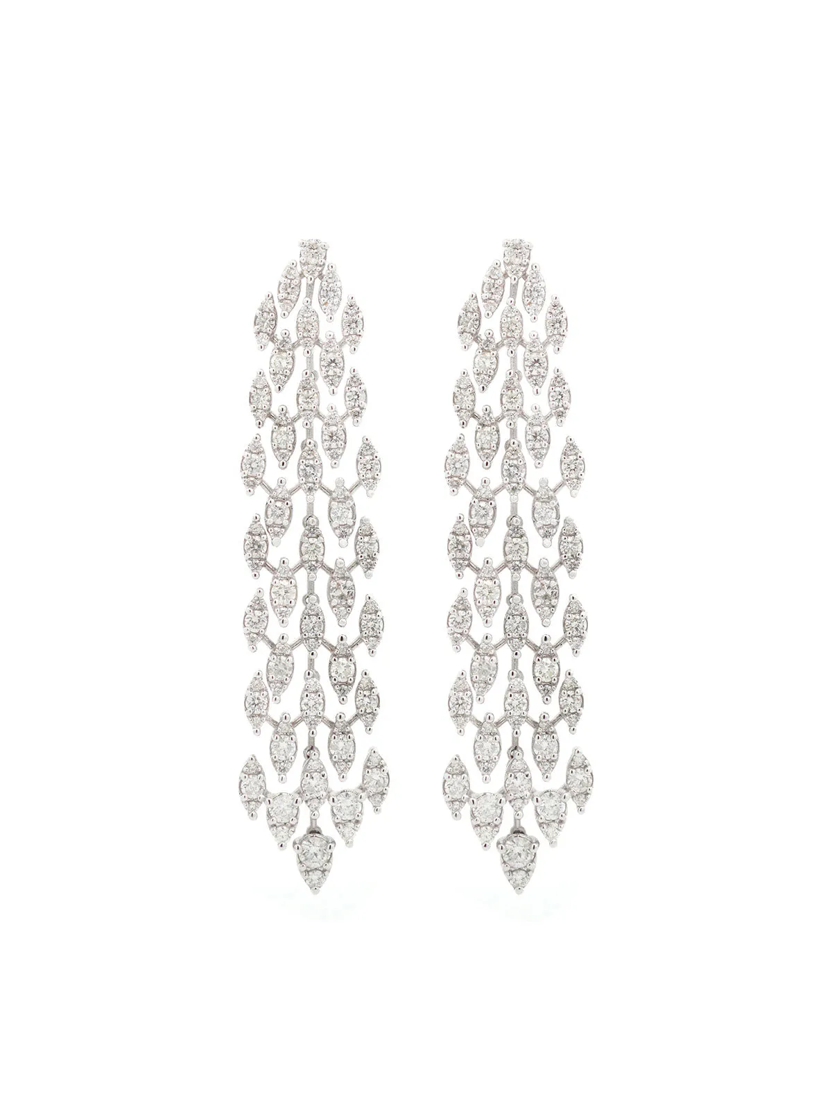 5.46ct Diamond 18K Gold Statement Cascade Earrings sold by Wish Fine Jewelry