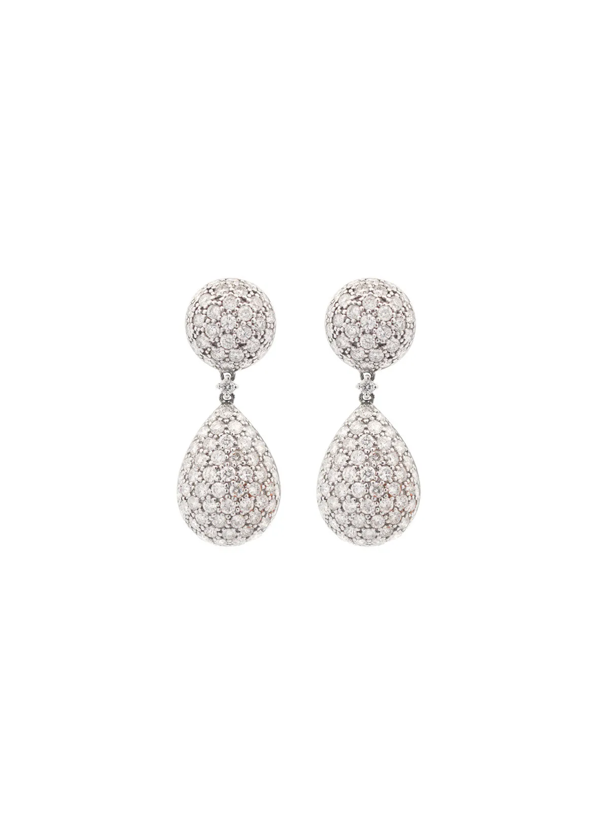 2.60ct Diamond 18K Gold Pave Teardrop Earrings sold by Wish Fine Jewelry