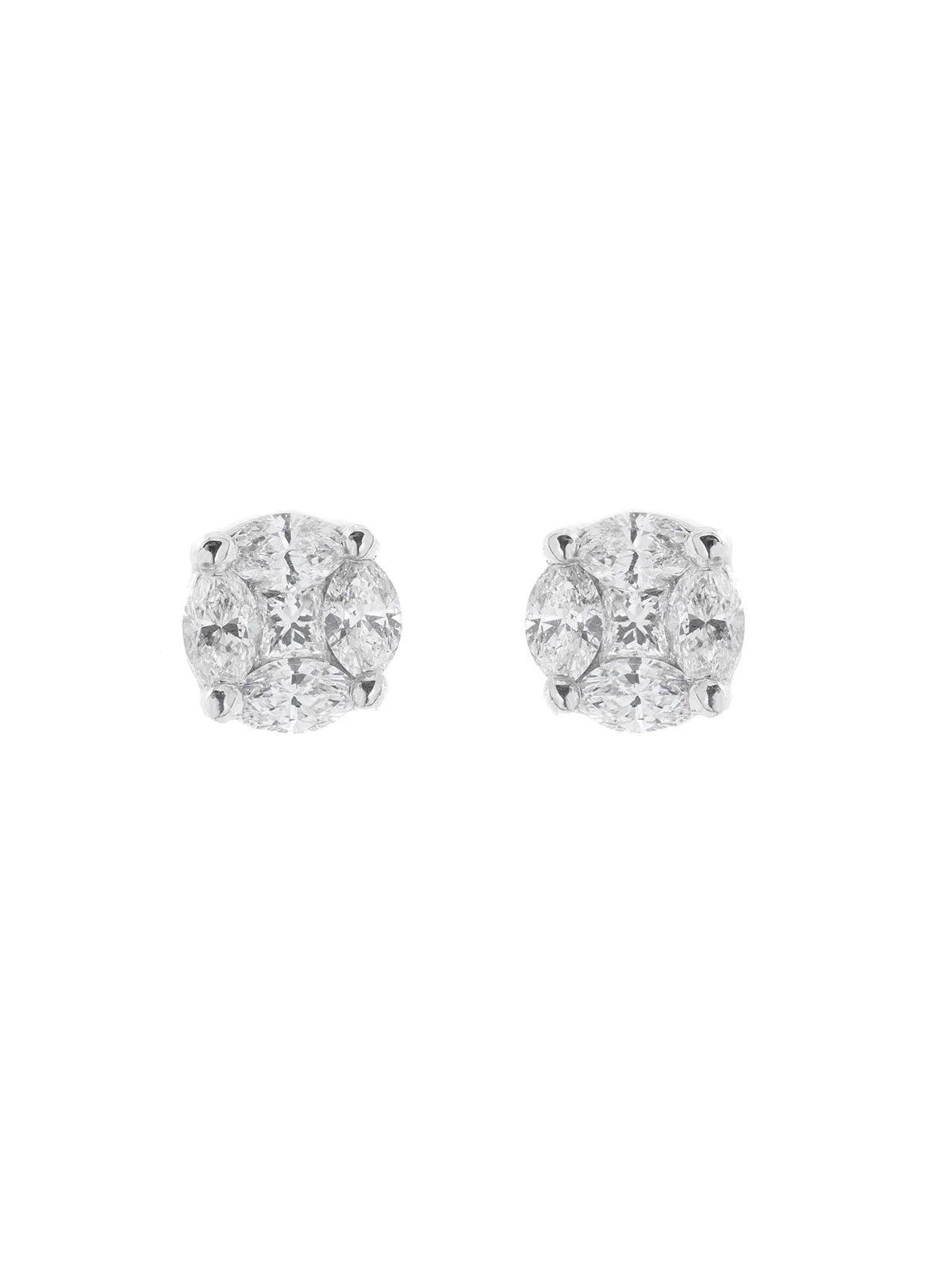 2.50ct Diamond 18K Gold Illusion Stud Earrings sold by Wish Fine Jewelry