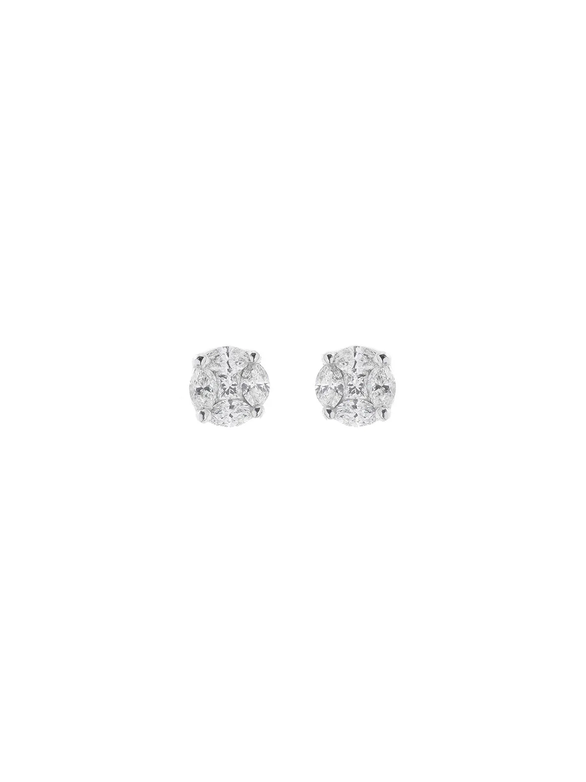 0.66ct Diamond 18K Gold Illusion Stud Earrings sold by Wish Fine Jewelry