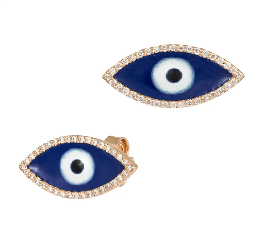0.35ct Diamond 18K Gold Evil Eye Earrings sold by Wish Fine Jewelry product image thumbnail 2