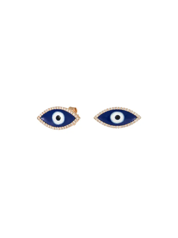 0.35ct Diamond 18K Gold Evil Eye Earrings sold by Wish Fine Jewelry
