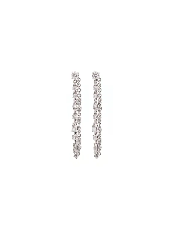 1.04ct Diamond 18K Gold Draped Chain Earrings sold by Wish Fine Jewelry