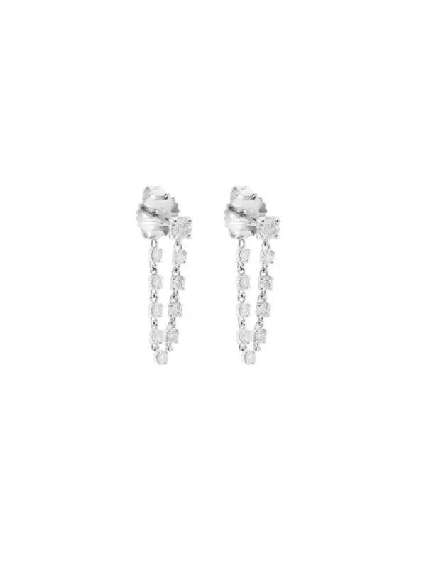 0.96ct Diamond 14K Gold Draped Chain Earrings sold by Wish Fine Jewelry