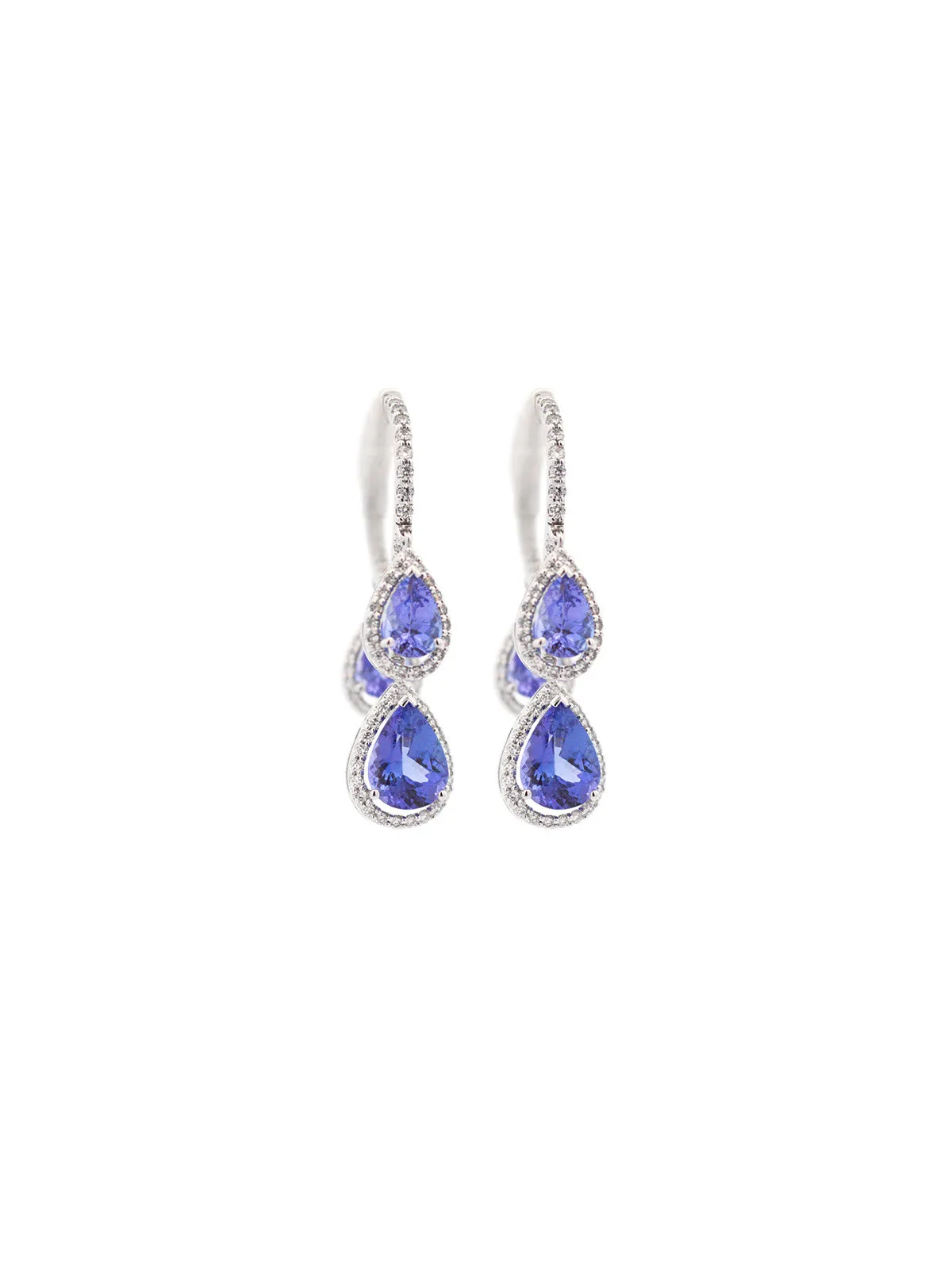 7.71ct Diamond Tanzanite 14K Gold Dangle Earrings sold by Wish Fine Jewelry product image thumbnail 2