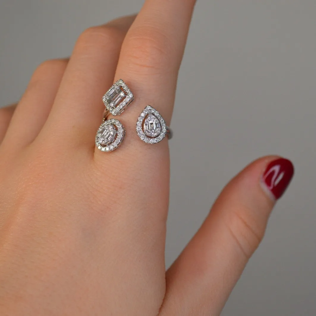 0.75ct Dimond 18K Gold Multi Shaped Bypass Ring sold by Wish Fine Jewelry product image thumbnail 2