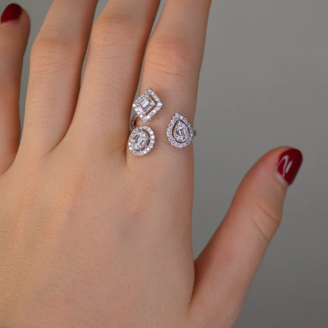 0.75ct Dimond 18K Gold Multi Shaped Bypass Ring sold by Wish Fine Jewelry product image thumbnail 3