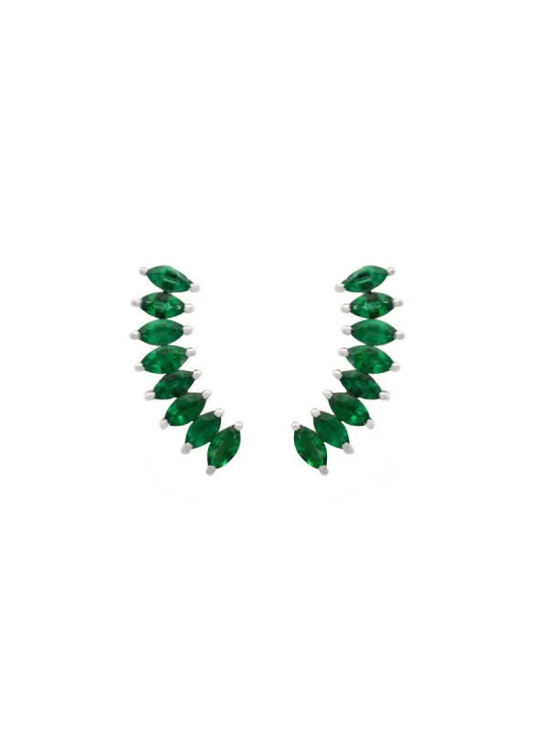 1.04ct Diamond 18K Gold Marquise Climber Earrings sold by Wish Fine Jewelry