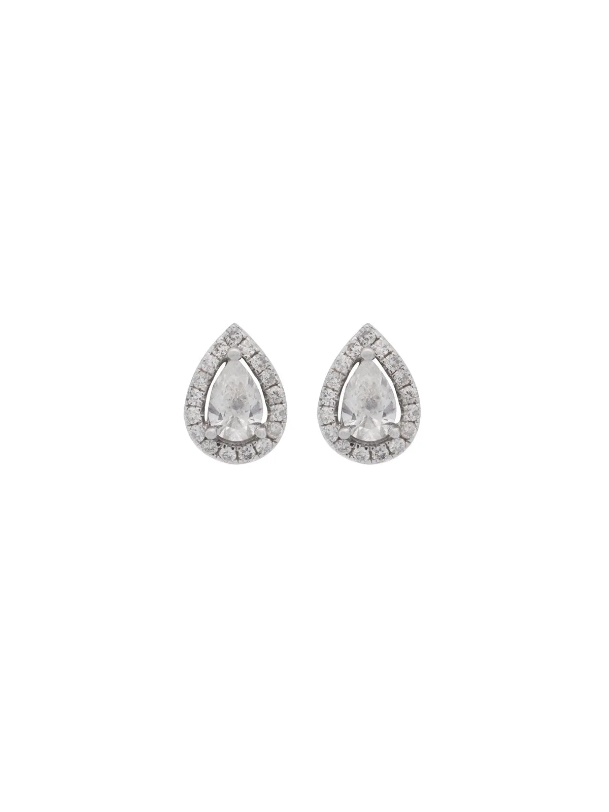 1.00ct Diamond 18K Gold Pear Halo Stud Earrings sold by Wish Fine Jewelry