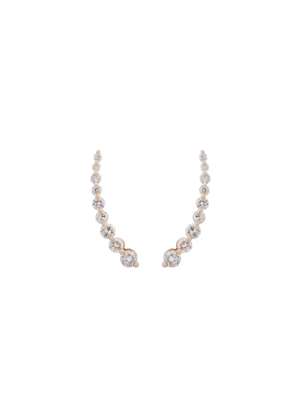 2.01ct Diamond 14K Gold Graduated Climber Earrings sold by Wish Fine Jewelry