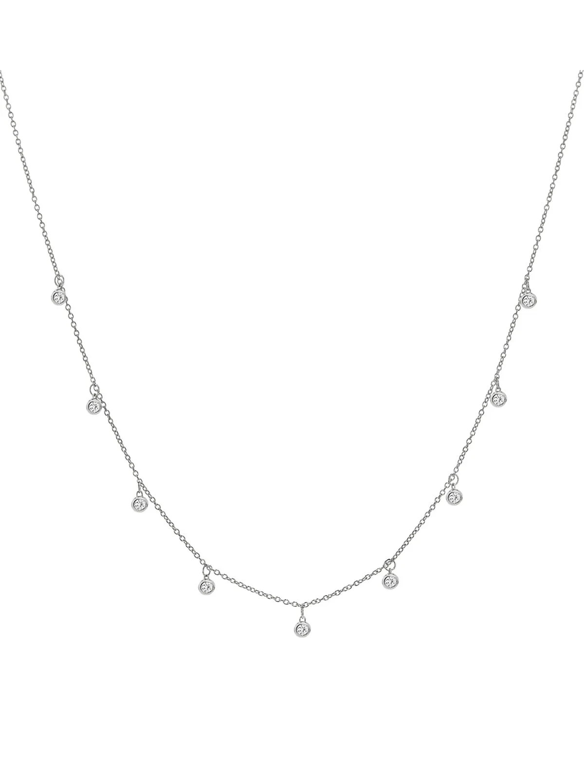 1.00ct Diamond 14K Gold Multi Drop Station Necklace sold by Wish Fine Jewelry
