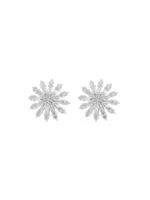 1.33ct Diamond 14K Gold Sunburst Stud Earrings sold by Wish Fine Jewelry