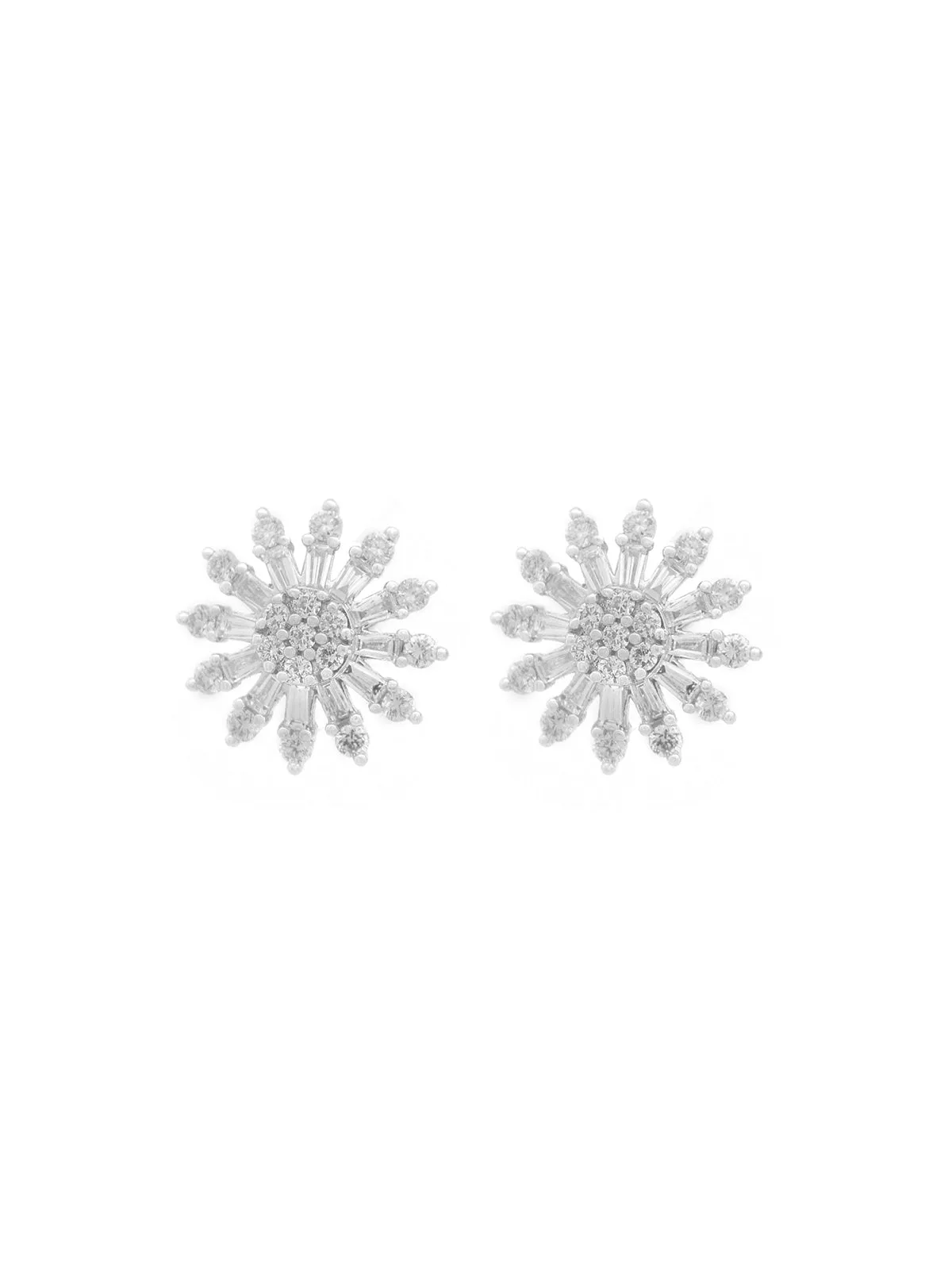 1.33ct Diamond 14K Gold Sunburst Stud Earrings sold by Wish Fine Jewelry