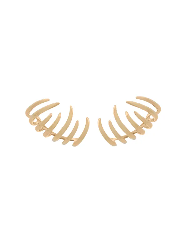18K Gold Fire Flames Climber Earrings made by Wish Fine Jewelry