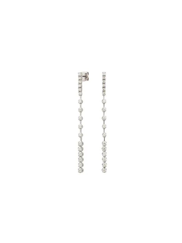 1.30ct Diamond 18K Gold Linear Cascade Drop Earrings sold by Wish Fine Jewelry