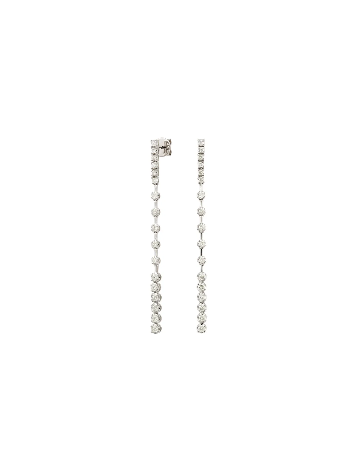 1.30ct Diamond 18K Gold Linear Cascade Drop Earrings sold by Wish Fine Jewelry