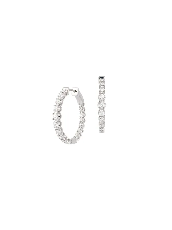 0.89ct Diamond 18K Gold Graduated Hoop Earrings sold by Wish Fine Jewelry