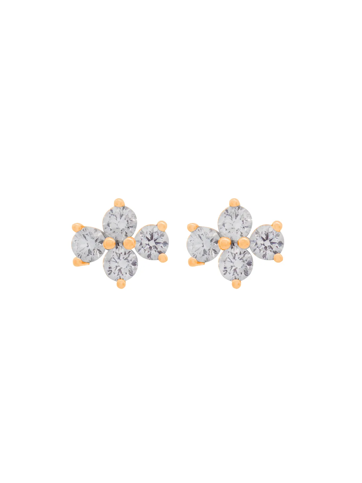 1.02ct Diamond 18K Gold Four Stone Cluster Earrings sold by Wish Fine Jewelry product image thumbnail 5