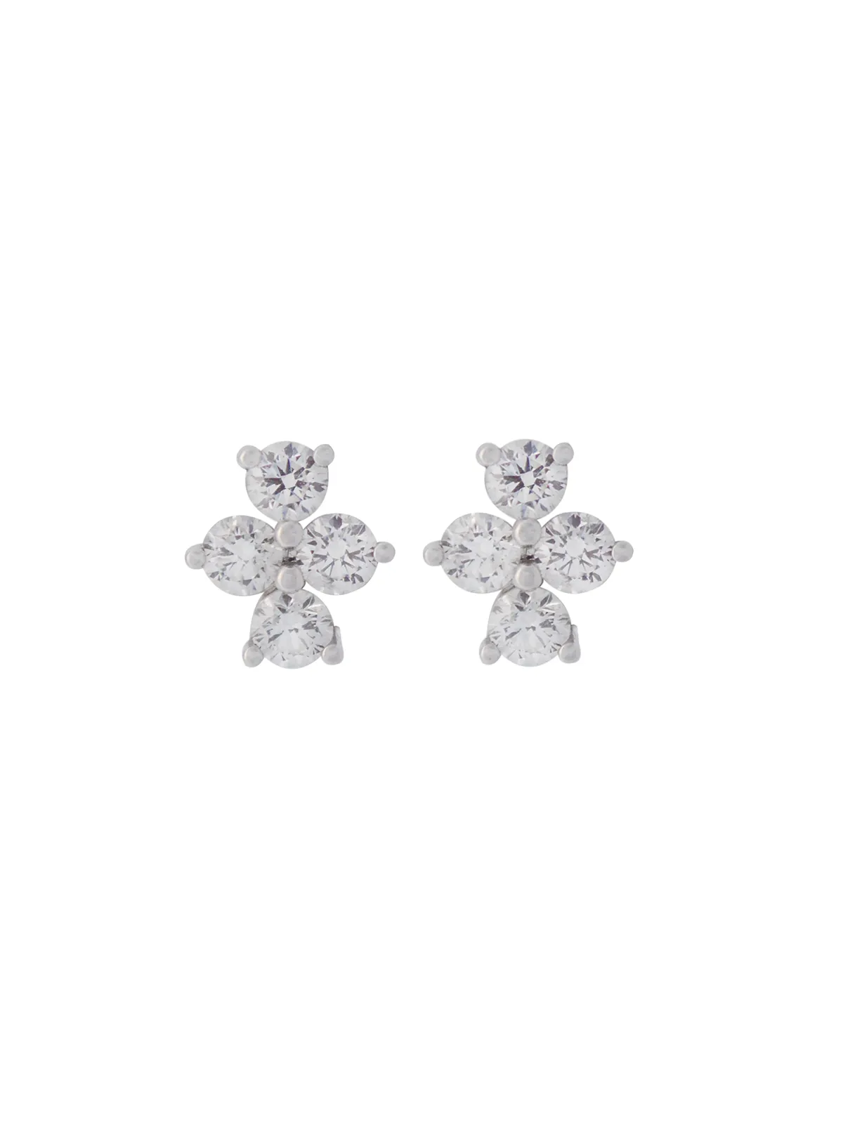 1.02ct Diamond 18K Gold Four Stone Cluster Earrings sold by Wish Fine Jewelry product image thumbnail 3