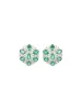 4.33ct Diamond Emerald 18K Gold Cluster Earrings sold by Wish Fine Jewelry