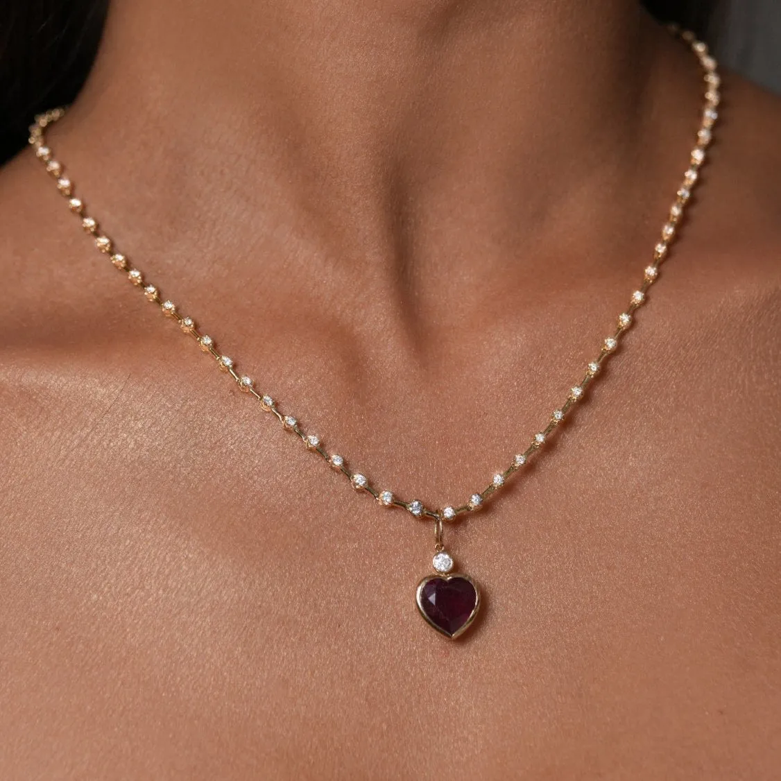 6.75ct Diamond Ruby 14K Gold Heart Pendant sold by Wish Fine Jewelry product image thumbnail 3