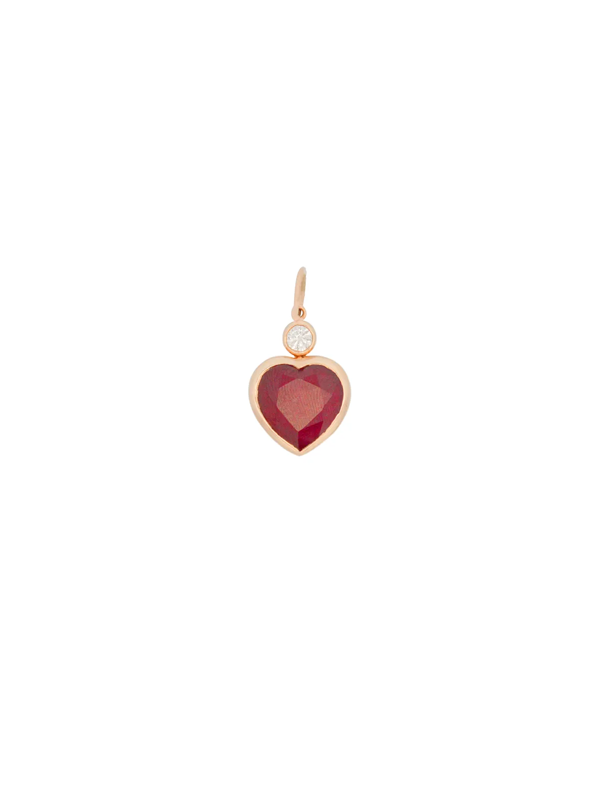 6.75ct Diamond Ruby 14K Gold Heart Pendant sold by Wish Fine Jewelry