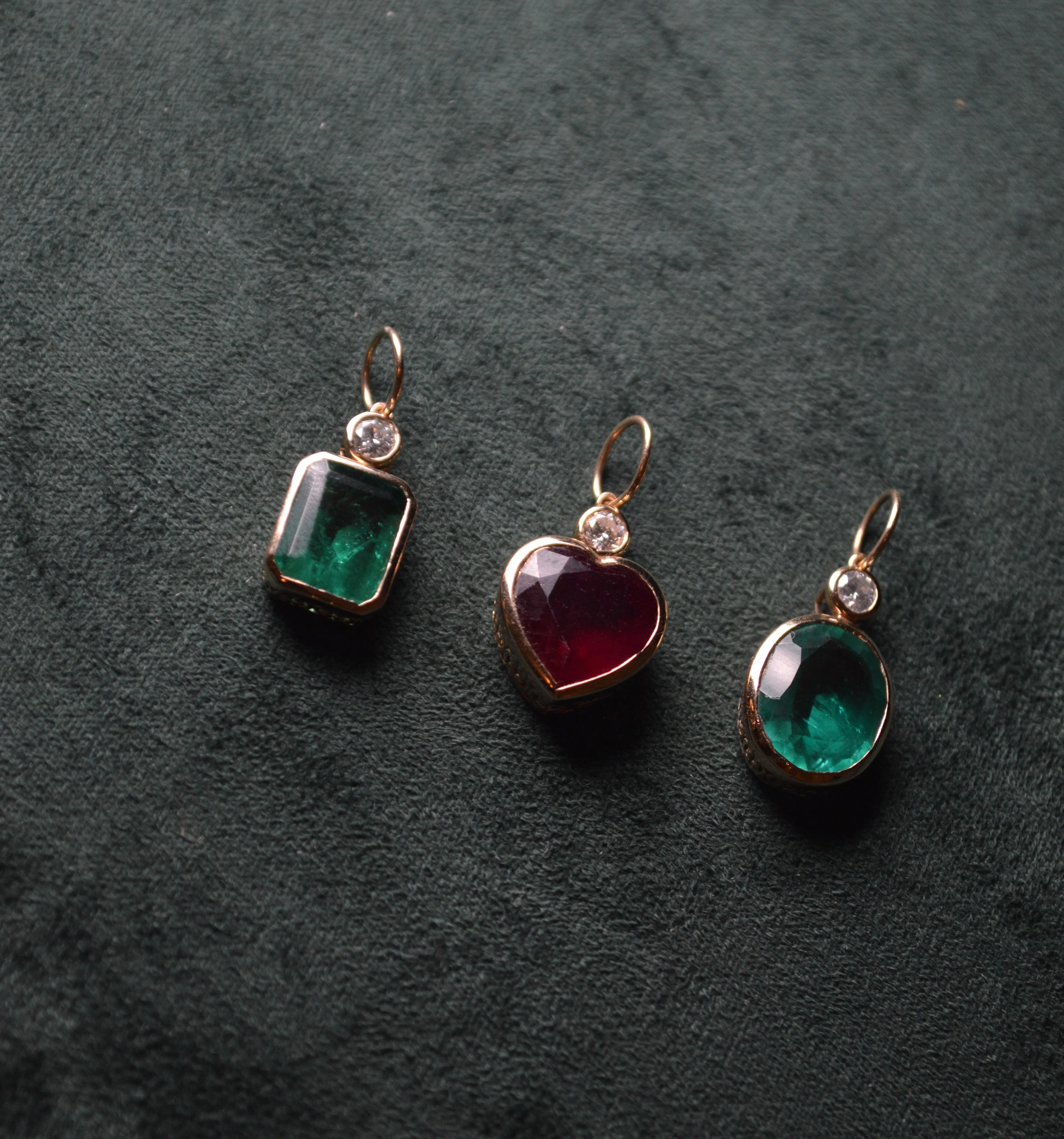 6.75ct Diamond Ruby 14K Gold Heart Pendant sold by Wish Fine Jewelry product image thumbnail 2