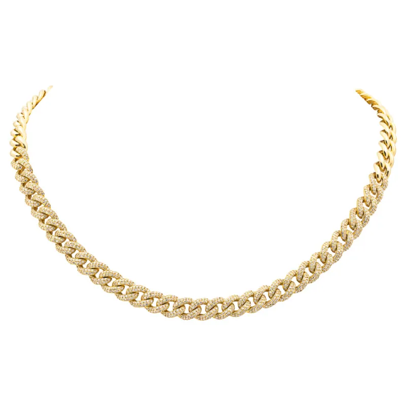 2.53ct Diamond 18K Gold Pave Miami Cuban Link Chain Necklace sold by Wish Fine Jewelry