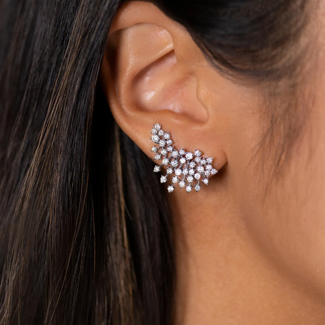 1.66ct Diamond 18K Gold Fireworks Earrings sold by Wish Fine Jewelry product image thumbnail 2