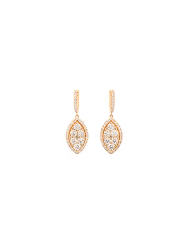 0.76ct Diamond 18K Gold Pave Marquise Dangle Drop Earrings sold by Wish Fine Jewelry